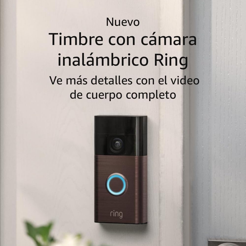 Timbre Con Cámara Inalámbrico Venetian Bronze Ring Battery Doorbell