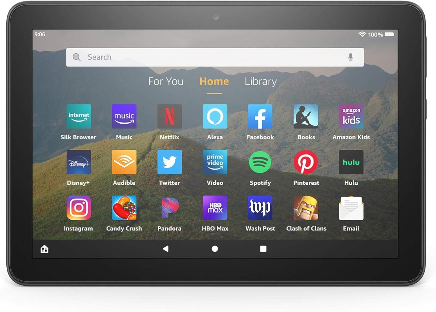 Tablet Fire HD 8, pantalla HD de 8 pulgadas, 32 GB, (lanzamiento 2020), diseñada para el entretenimiento portátil, Negro