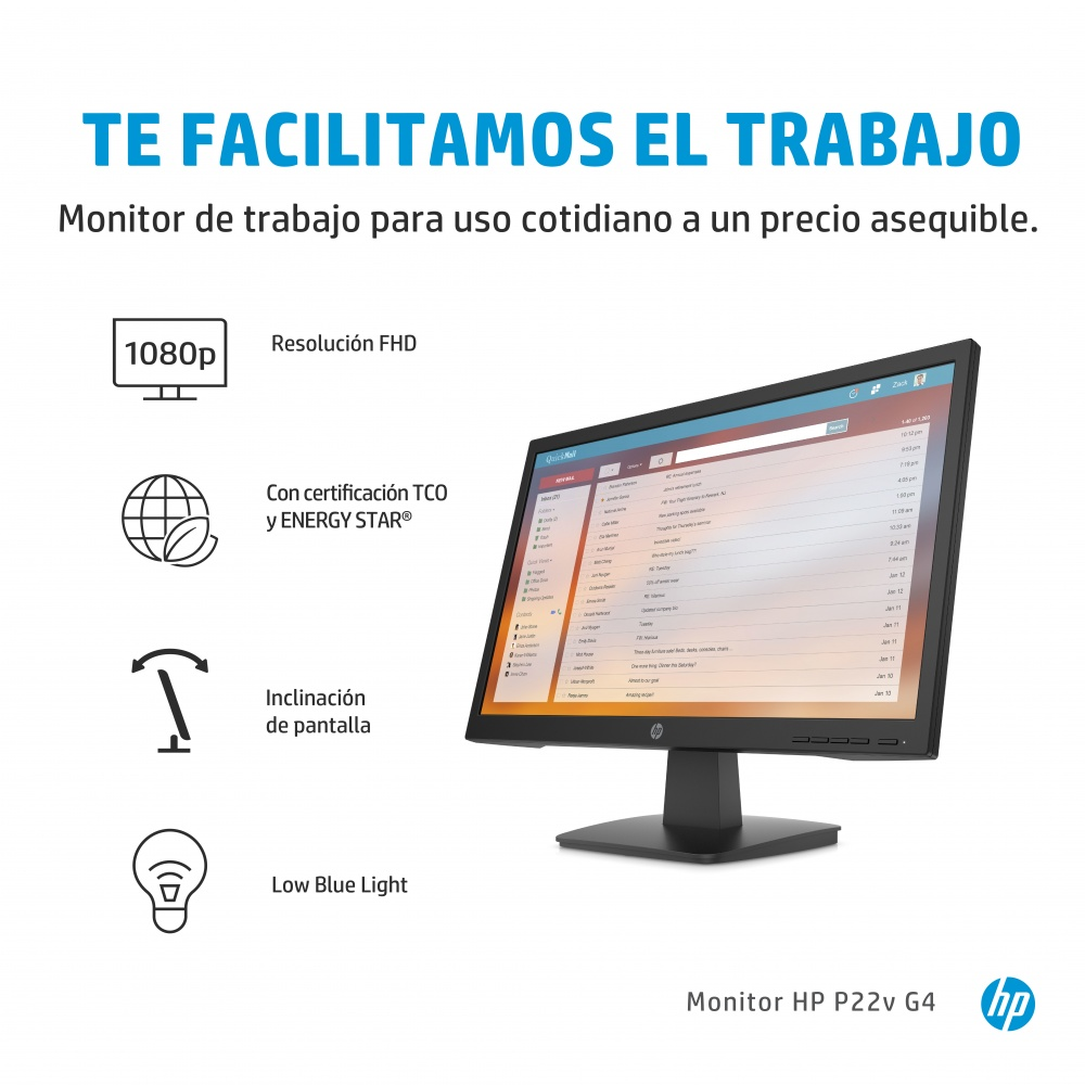Monitor Hp P22vg4 Led 22 Full Hd Color Negro 5ms Hdmi