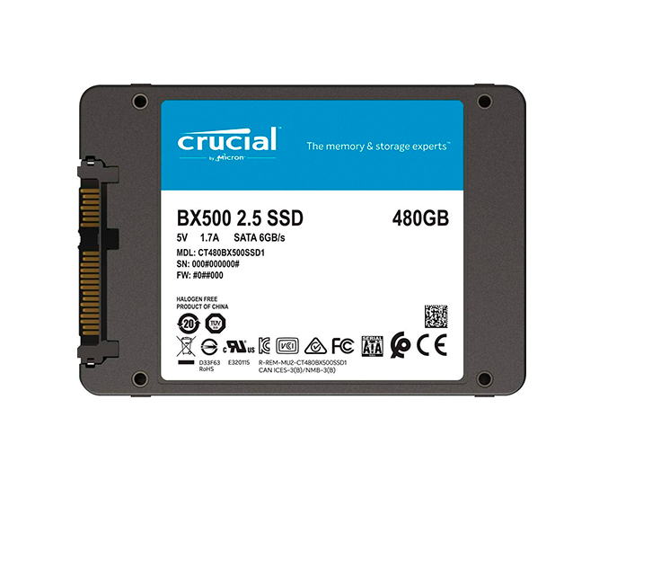Disco Duro Interno Crucial Bx500 480gb Ssd Sata, 2,5