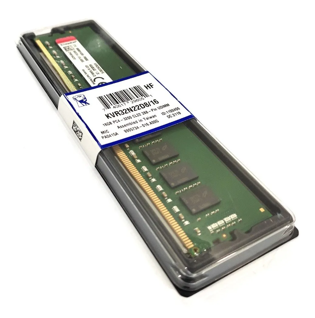 Memoria Ddr4 Kingston 3200 Udimm 16gb, Kvr32n22d8/16 Para Pc
