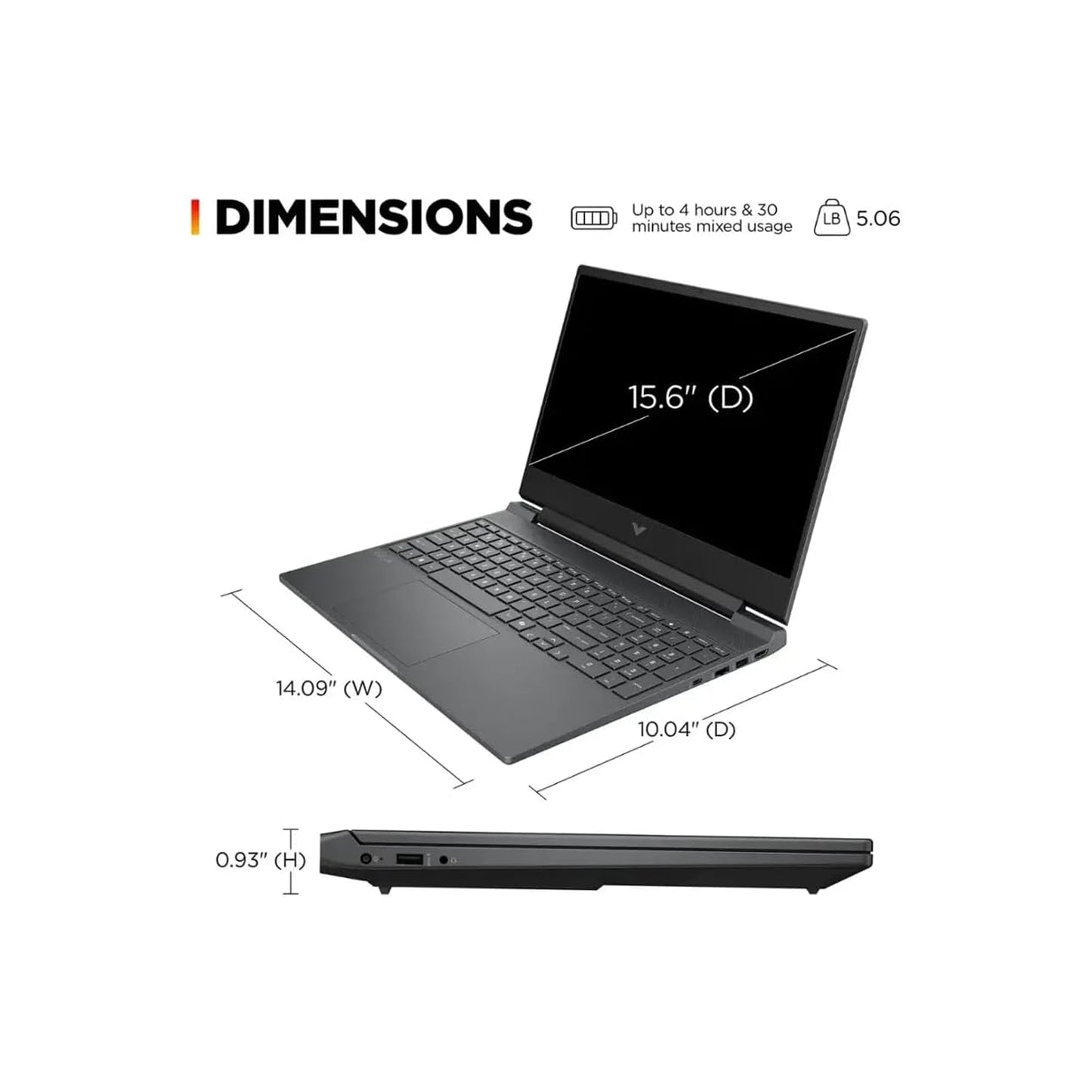 Laptop HP Victus Gaming 15.6" Core i5 8GB 512GB Plata 15-fa2013dx