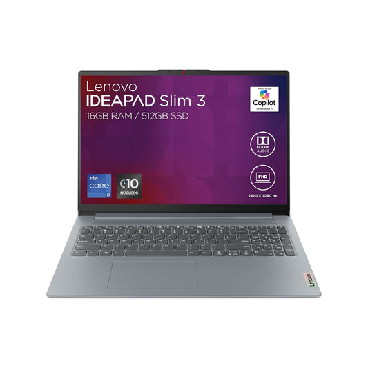Lenovo Laptop IdeaPad Slim 3 15IRH8 | 15.6" FHD Intel Core i7-13620H 16GB RAM 512GB SSD | Dolby Audio Cámara FHD 1080p | Windows 11 Home Arctic Grey