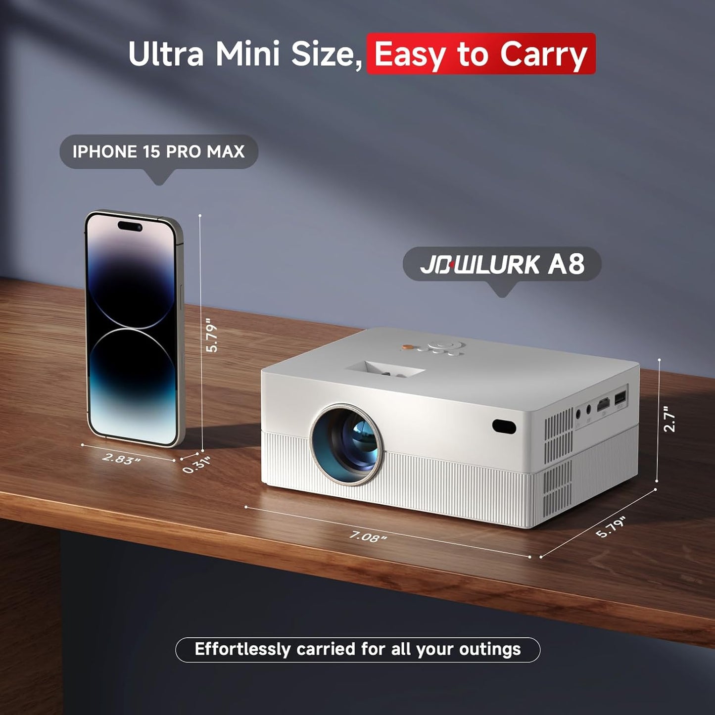 Mini Proyector Jouwlurk Portátil hd 1080p/ios/android/hdmi/usb