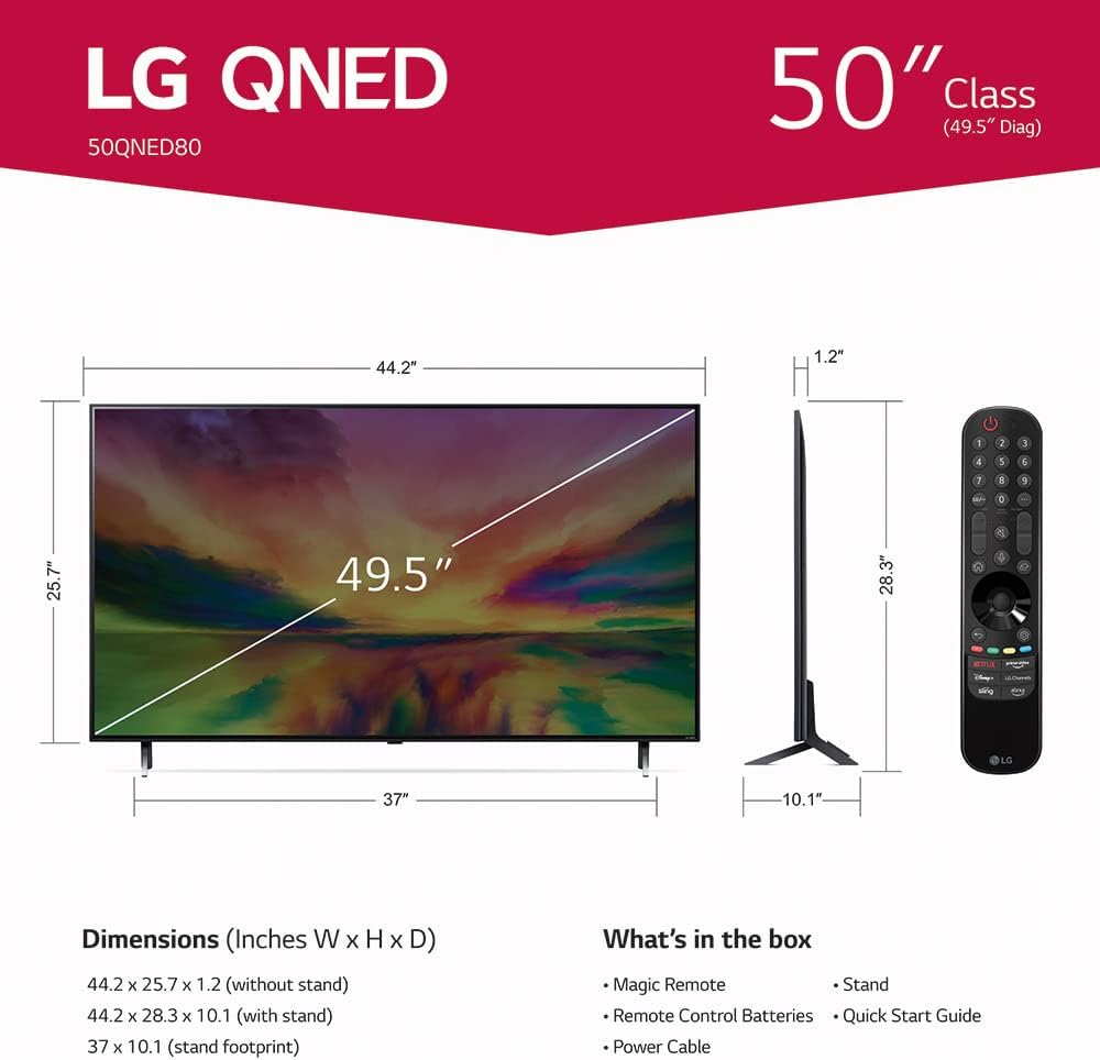 LG Serie QNED80 50QNED80URA - Smart TV clase QNED de 50 pulgadas