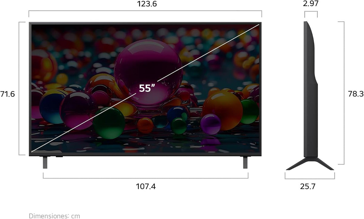 Pantalla 55 pulgadas LG UHD AI UA75 4K SMART TV 2025