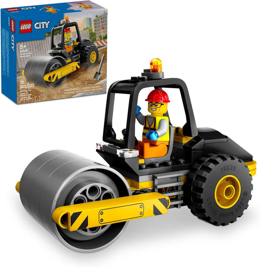 Lego® City Aplanadora Juguete De Construcción De Vehículo Modelo De Camión Con Minifigura De Una Trabajadora, Juego Para Niños Y Niñas Mayores De 5 Años 60401