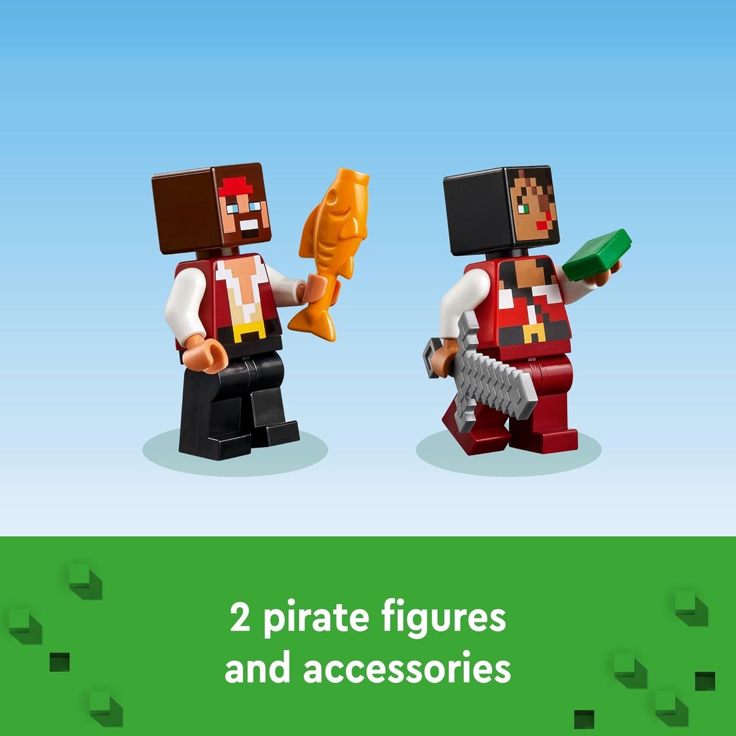 Lego® Minecraft® El Viaje En El Barco Pirata 21259; Figuras Para Armar Y Juegos De Construcción; Aventura En El Mar De Un Barco Pirata Que Incluye Dos Piratas Y Juguetes Entretenidos Para Niños