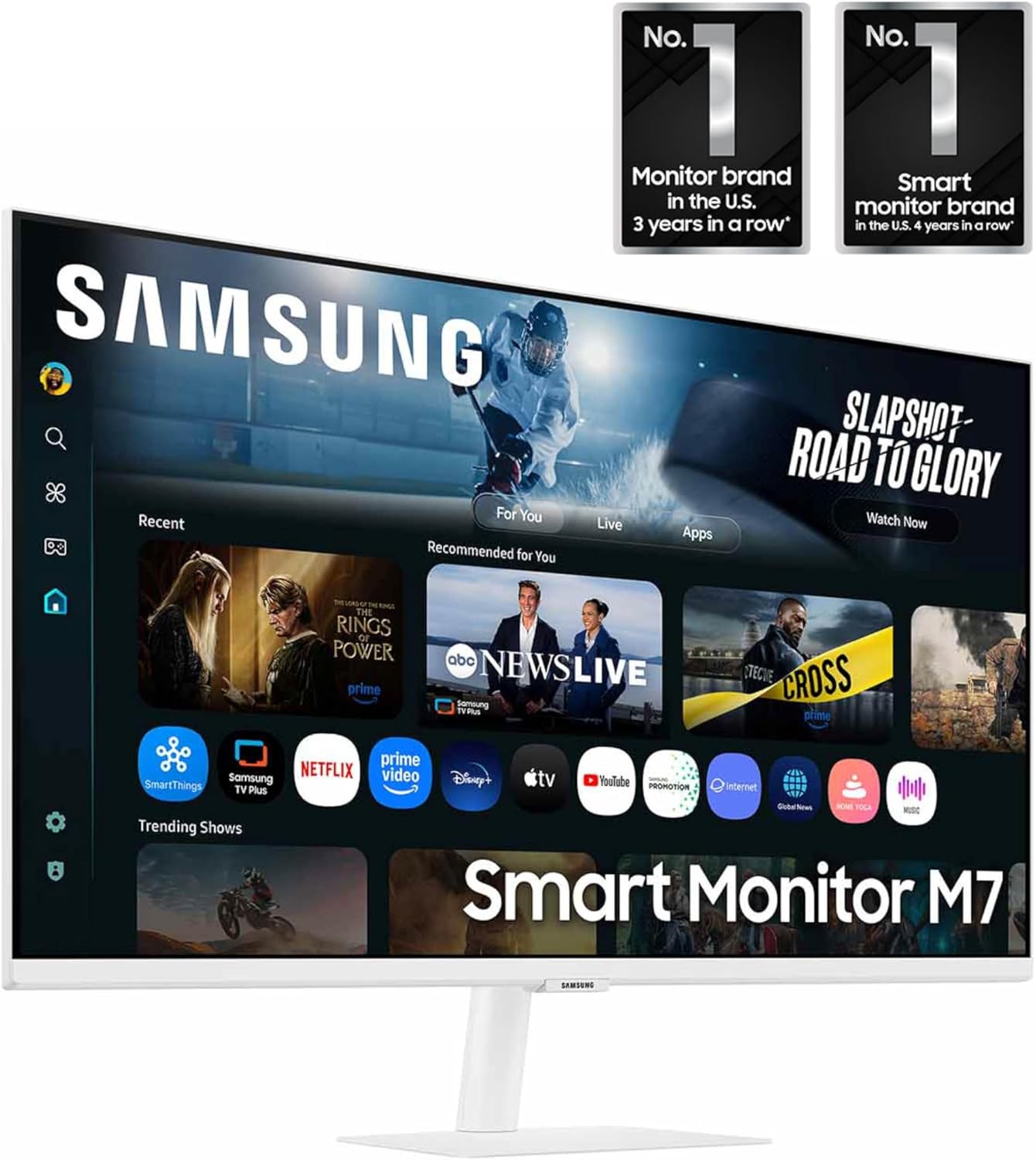 Monitor inteligente Samsung M7 de 32 pulgadas (M70F) con pantalla 4K UHD, Samsung KI-Vision, aplicaciones de Smart TV, Gaming Hub, USB-C, HDMI y USB-A, blanco, LS32FM703UNXZA, 2025