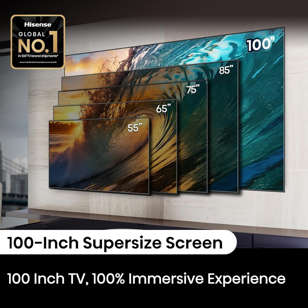 Televisión Pantalla 100 Pulgadas Hisense QLED Google TV 4K UHD 100QD7N