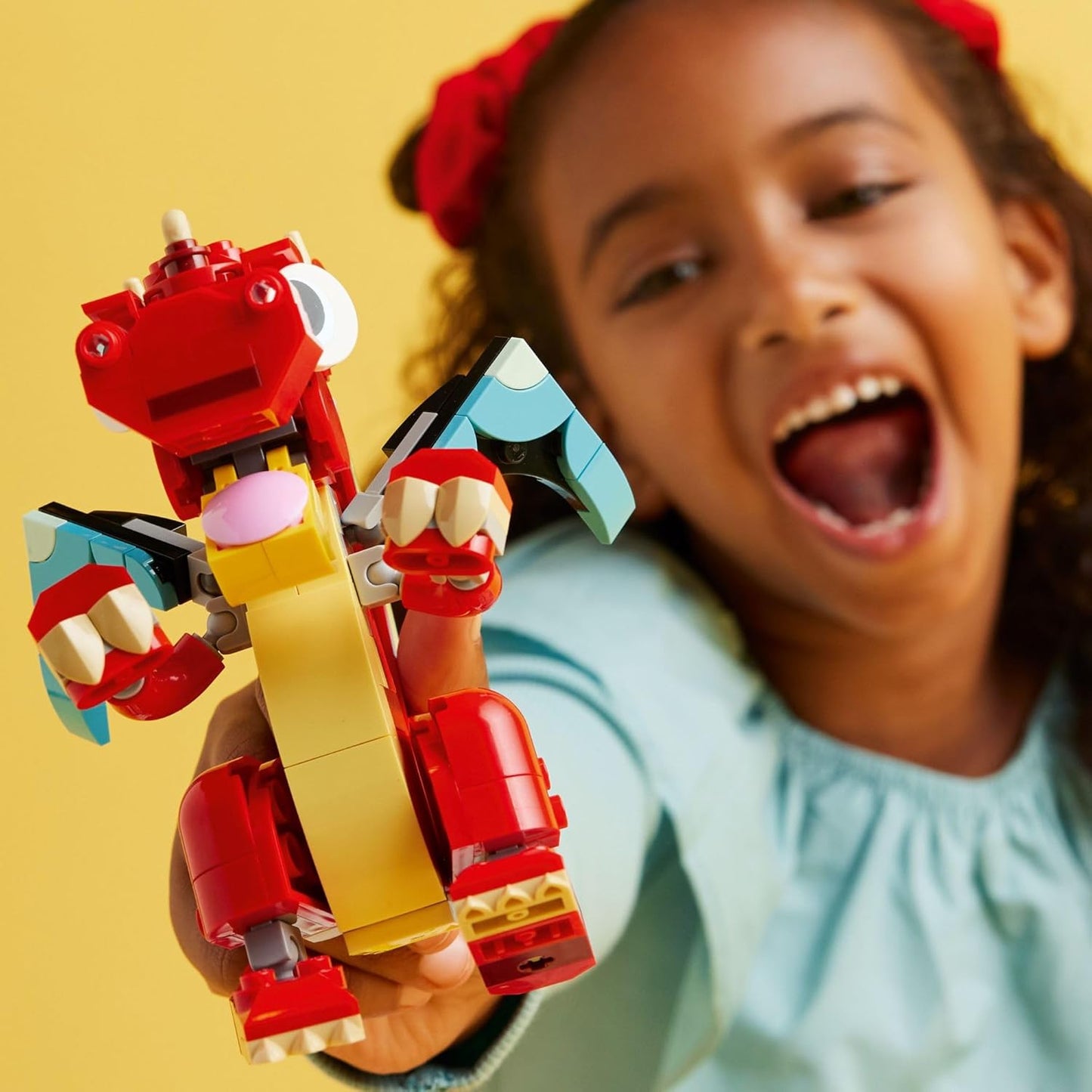 Lego® Creator 3en1 Dragón Rojo Juguete De Construcción 3 En 1, Convertible En Una Figura De Un Pez O En Un Modelo De Un Fénix 31145