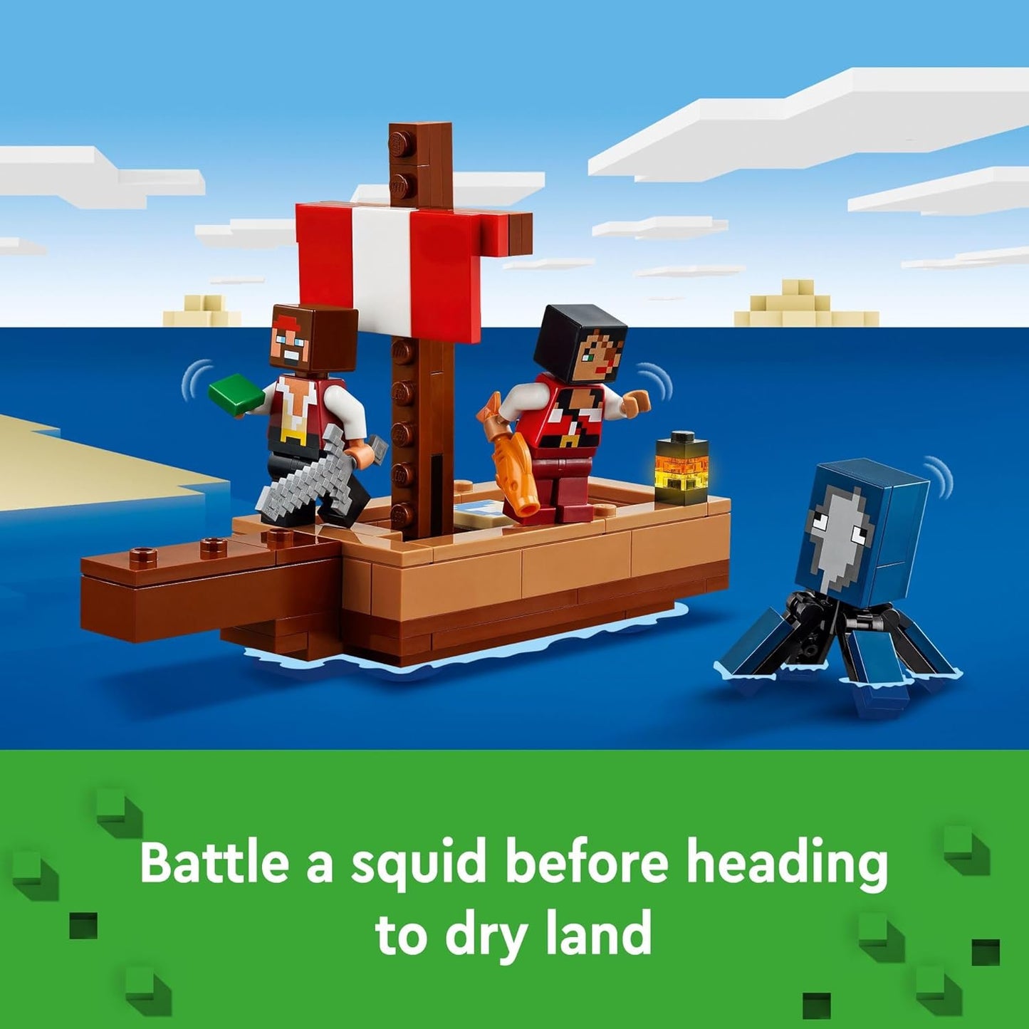 Lego® Minecraft® El Viaje En El Barco Pirata 21259; Figuras Para Armar Y Juegos De Construcción; Aventura En El Mar De Un Barco Pirata Que Incluye Dos Piratas Y Juguetes Entretenidos Para Niños