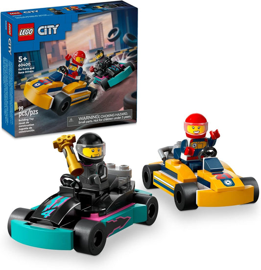 Lego® City Go-karts Y Pilotos De Carreras 60400; Autos De Juguete Con 2 Minifiguras De Pilotos; Divertido Regalo Para Niños Y Niñas De 5 Años O Más