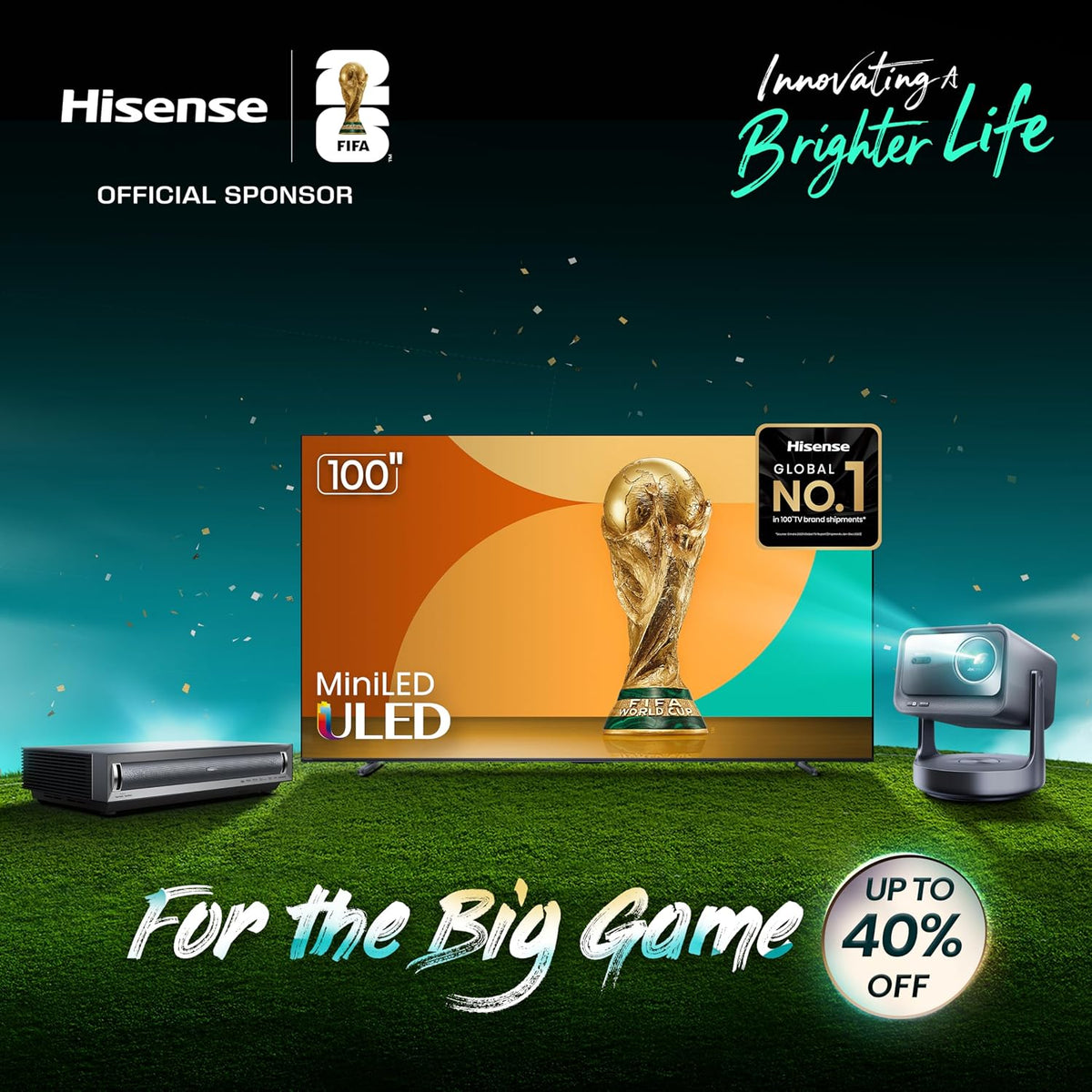 Televisión Pantalla 100 Pulgadas Hisense QLED Google TV 4K UHD 100QD7N