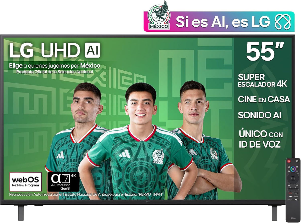 Pantalla 55 pulgadas LG UHD AI UA75 4K SMART TV 2025
