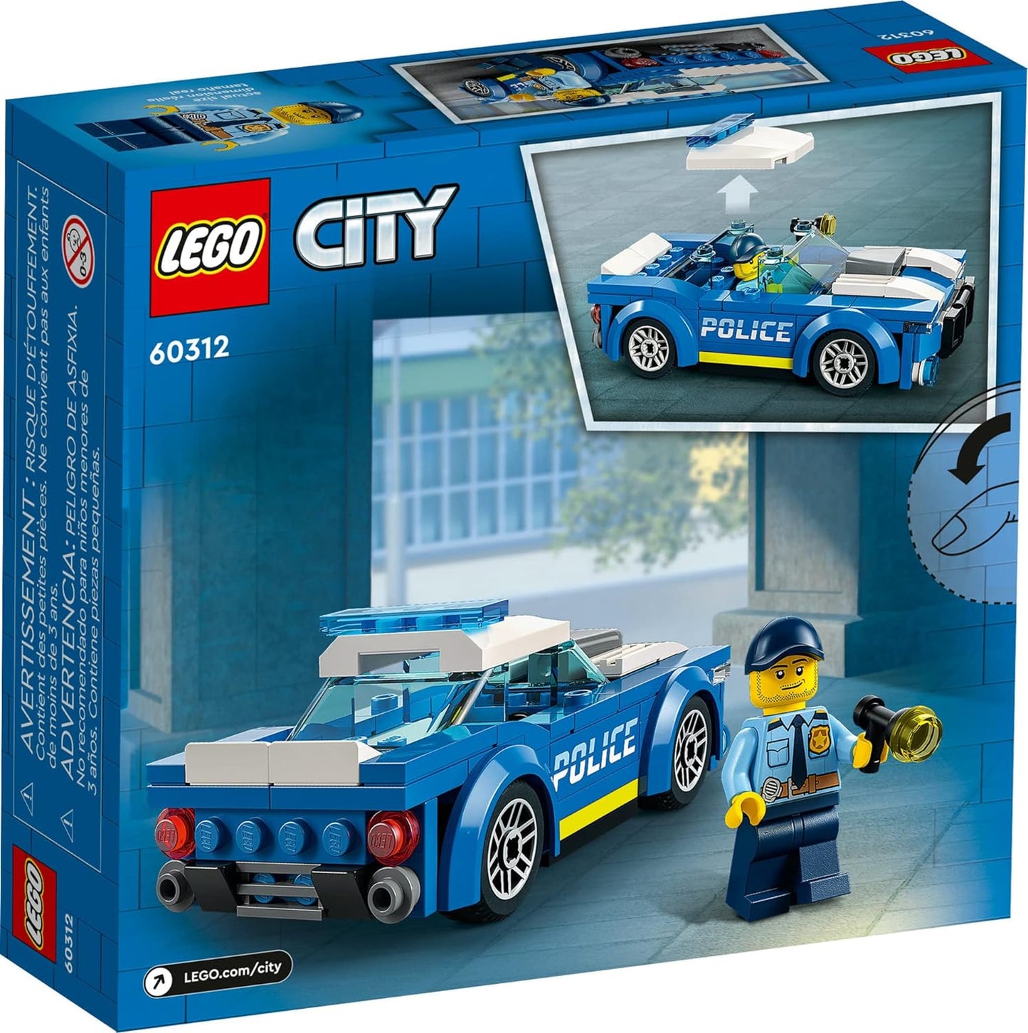 Lego® City 60312 Auto De Policía; Divertido Juguete Para Niños A Partir De 5 Años, Kit De Construcción Para Regalo (94 Piezas)