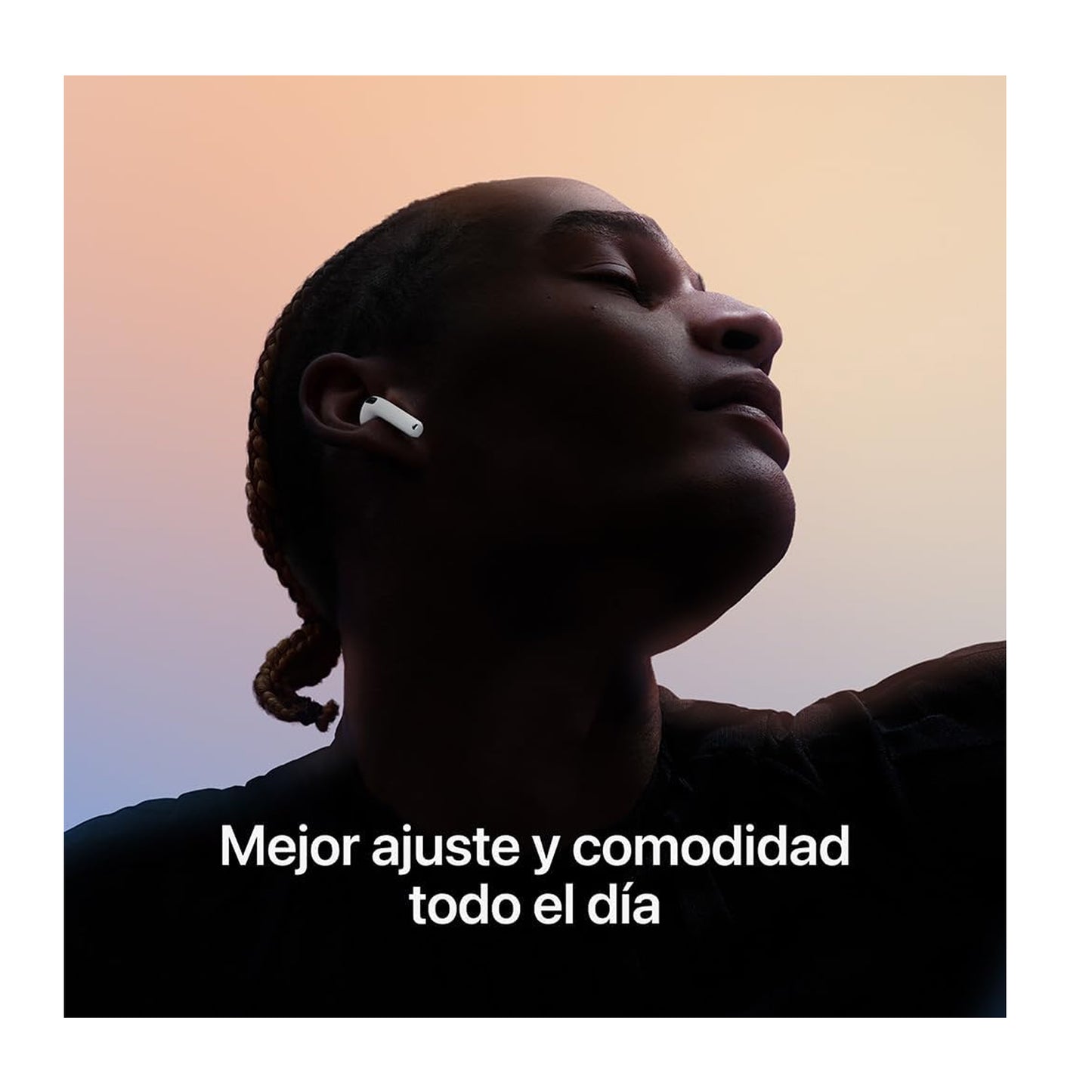 Audífonos inalámbricos AirPods 4 de Apple,audífonos Bluetooth,Audio Espacial Personalizado,Resistentes al Polvo,al Agua y al Sudor,Chip H2,hasta 30 Horas de batería,fácil configuración para el iPhone