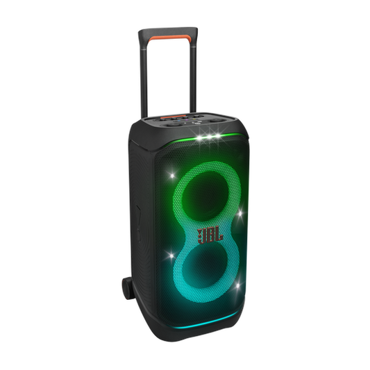 JBL Partybox Stage 320 Bocina Portátil Efecto Luz LED, Bluetooth, 240W de Potencia, Reproducción 18 Horas, Ruedas de Transporte - Negro