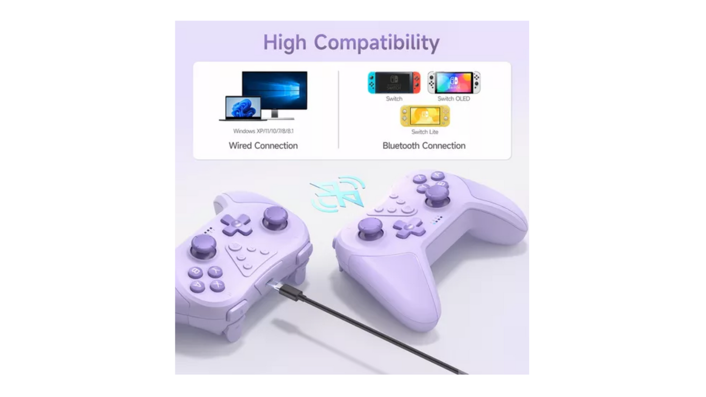 Joystick Inalámbrico Para Nintendo Switch Easysmx T37 Color Violeta