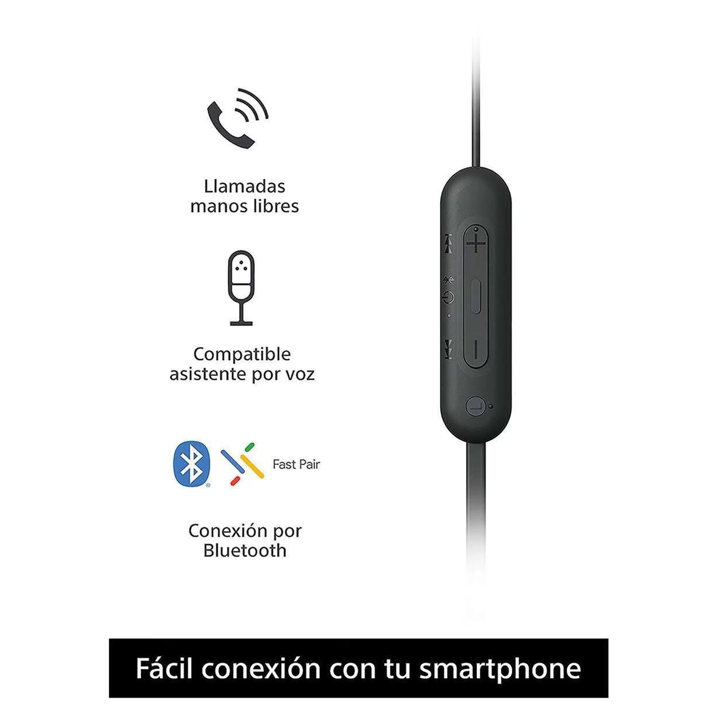 Audífonos In-Ear Sony Negros con Bluetooth WI-C100