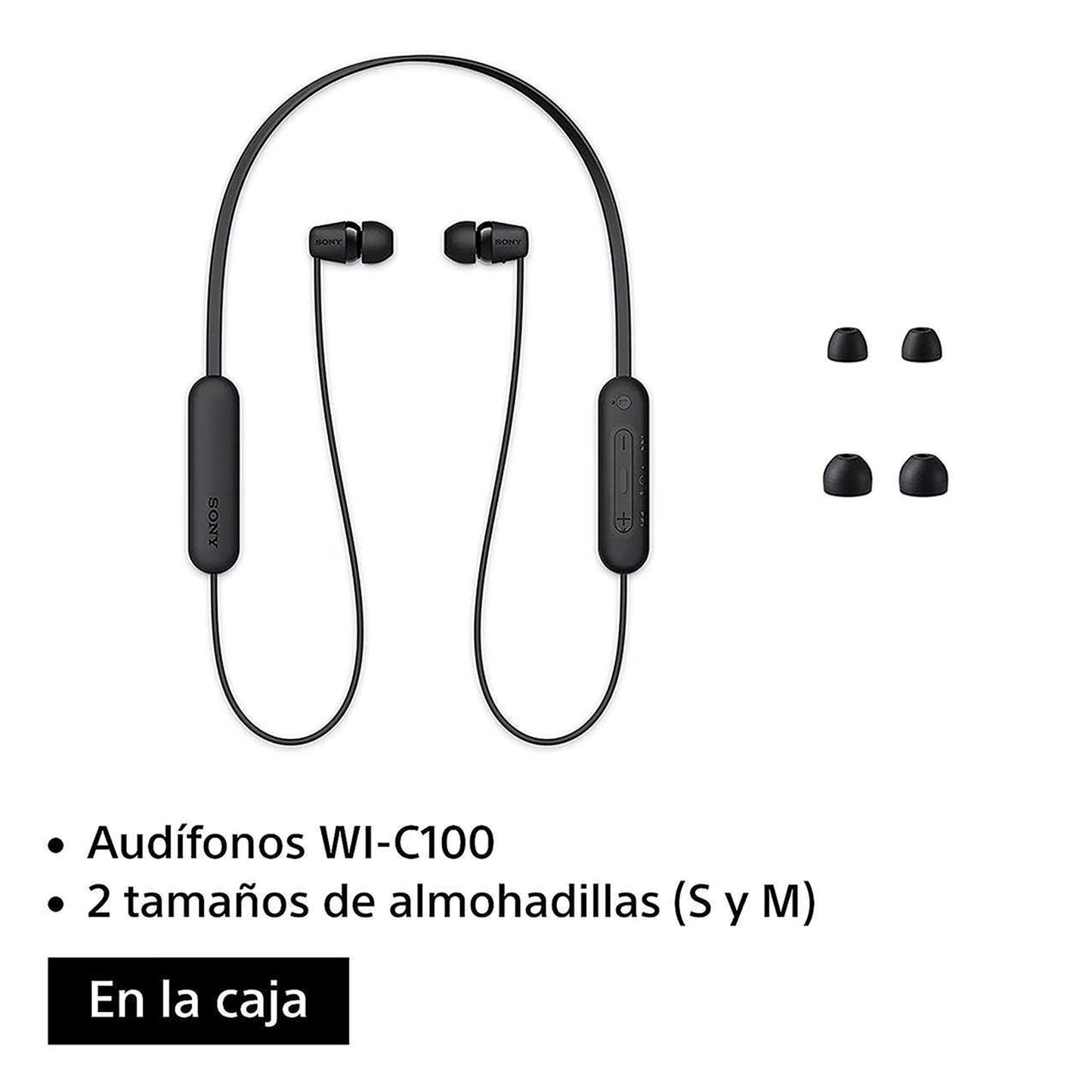 Audífonos In-Ear Sony Negros con Bluetooth WI-C100