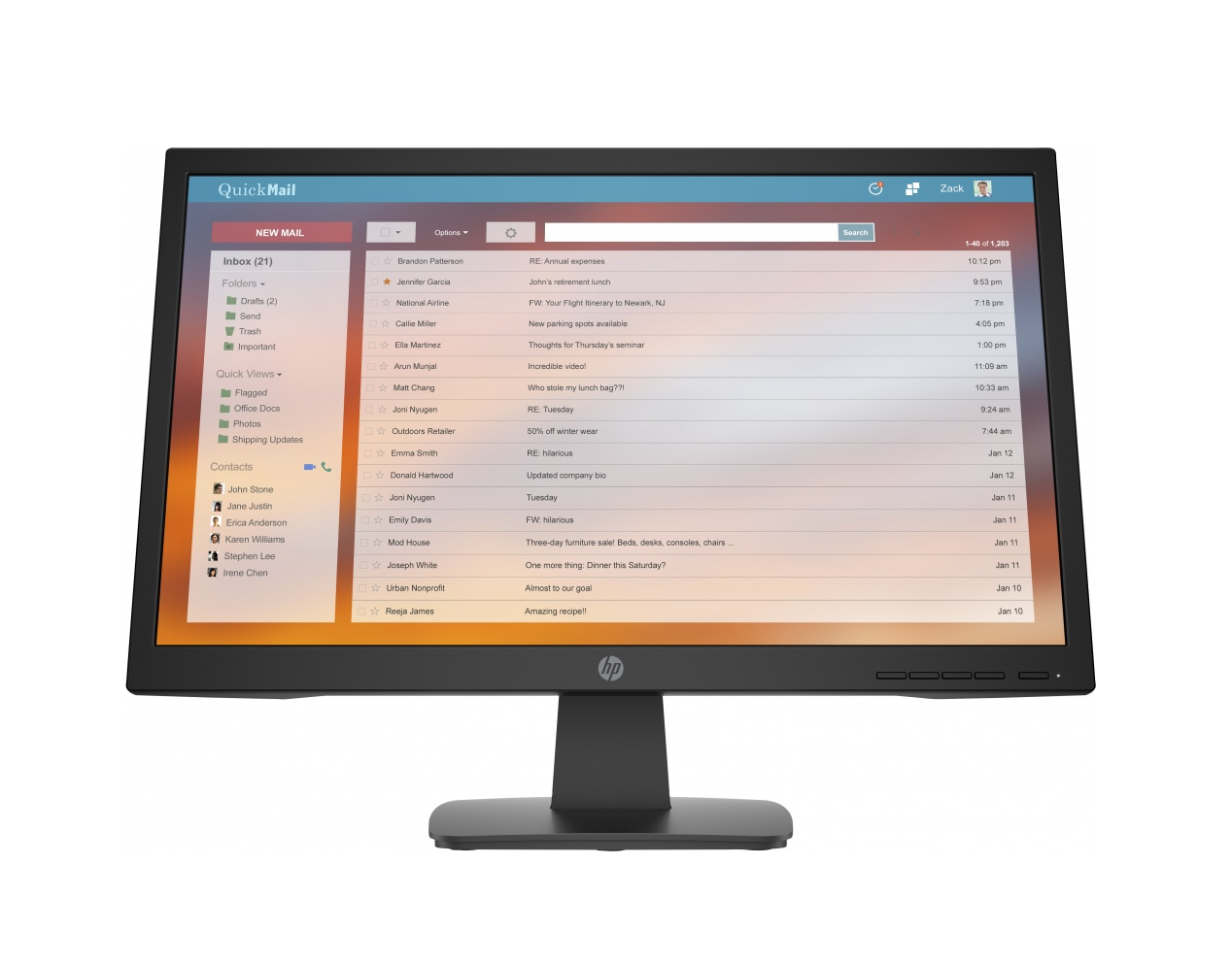 Monitor Hp P22vg4 Led 22  Full Hd Color Negro 5ms Hdmi
