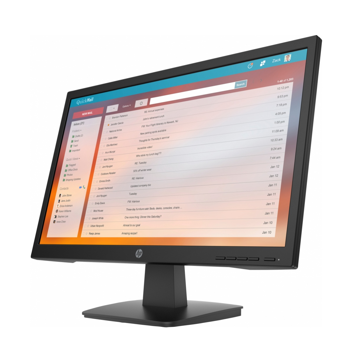 Monitor Hp P22vg4 Led 22  Full Hd Color Negro 5ms Hdmi