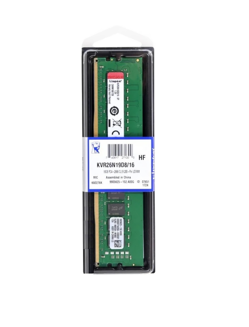 Memoria Ddr4 Kingston Kvr26n19d8/16 Udimm 16gb, 2666 Mhz