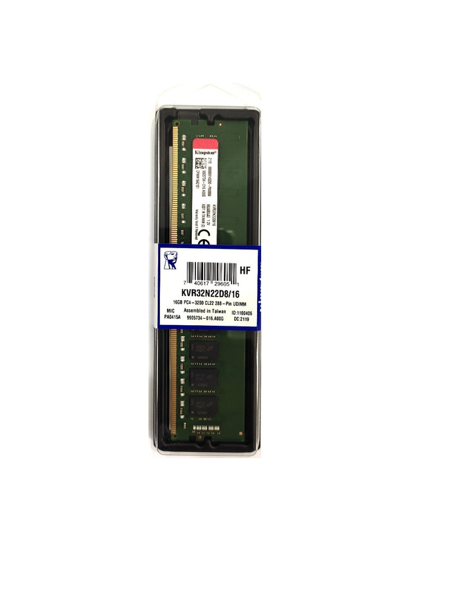 Memoria Ddr4 Kingston 3200 Udimm 16gb, Kvr32n22d8/16 Para Pc