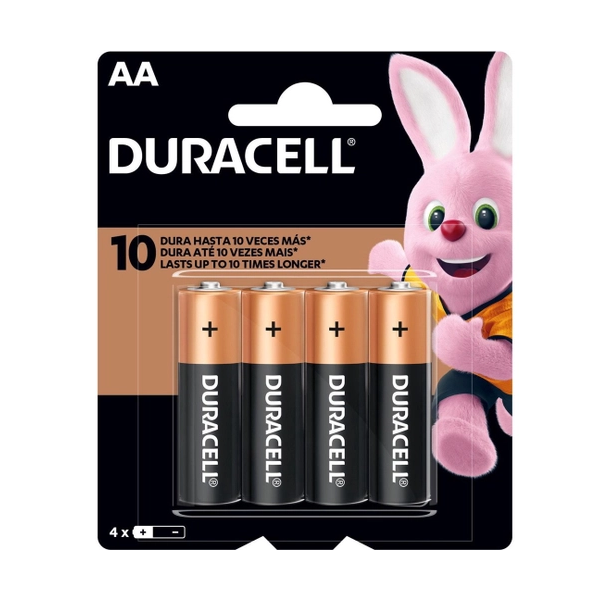 Pilas Duracell AA pack de 4 piezas alcalinas 1.5v