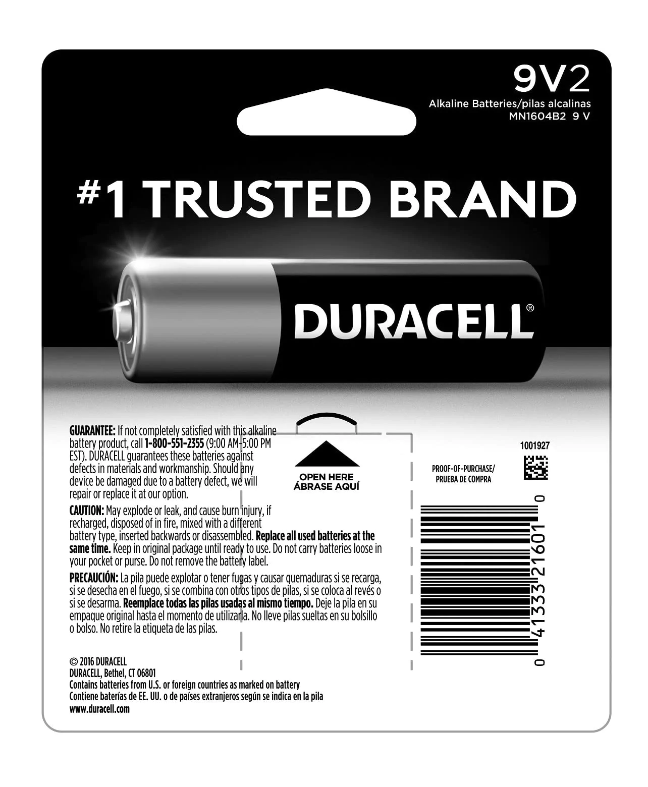 Pilas Duracell 9v Pack De 2 Piezas Alcalinas
