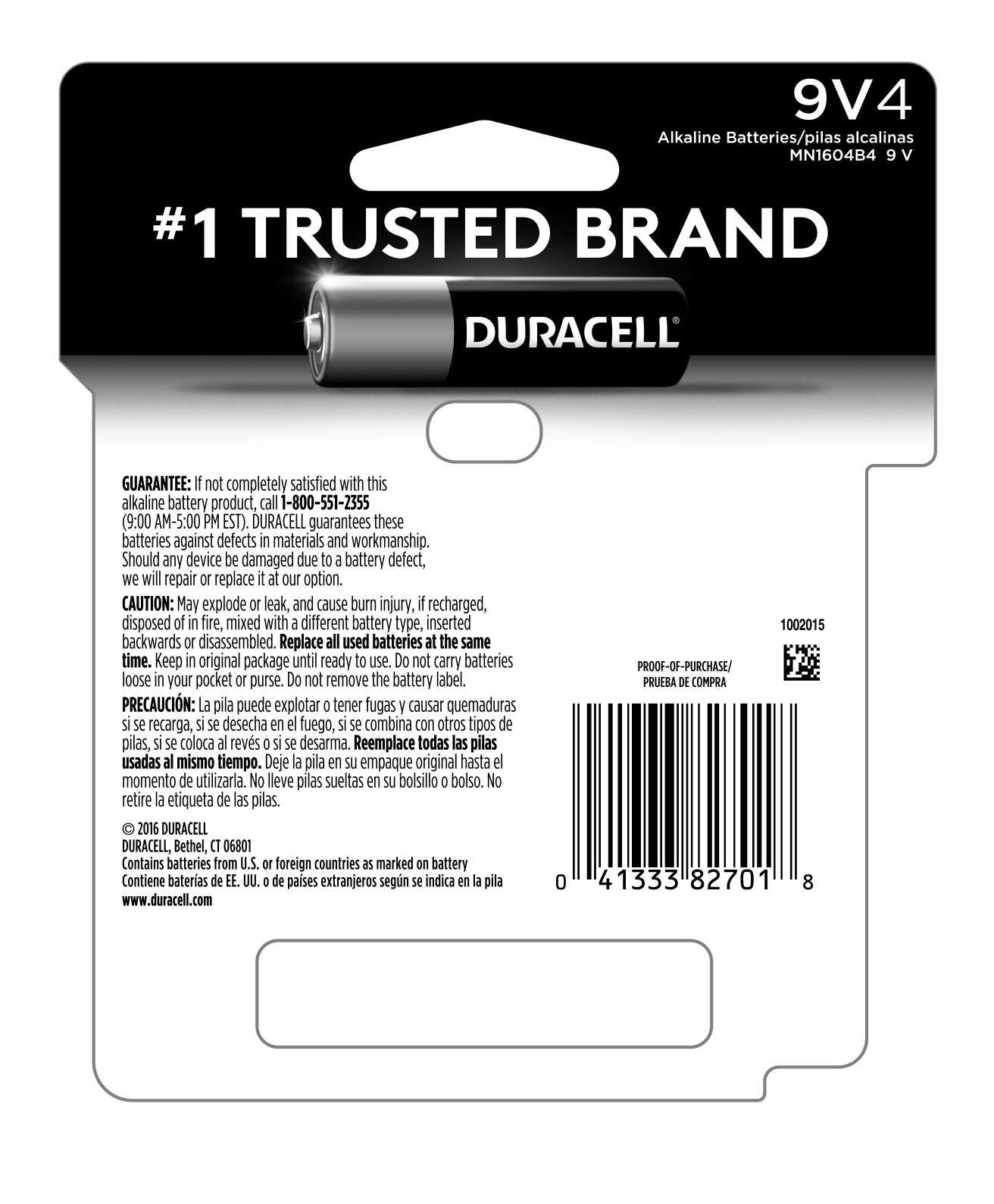Pilas Duracell 9v Pack De 4 Piezas Alcalinas, Nuevas