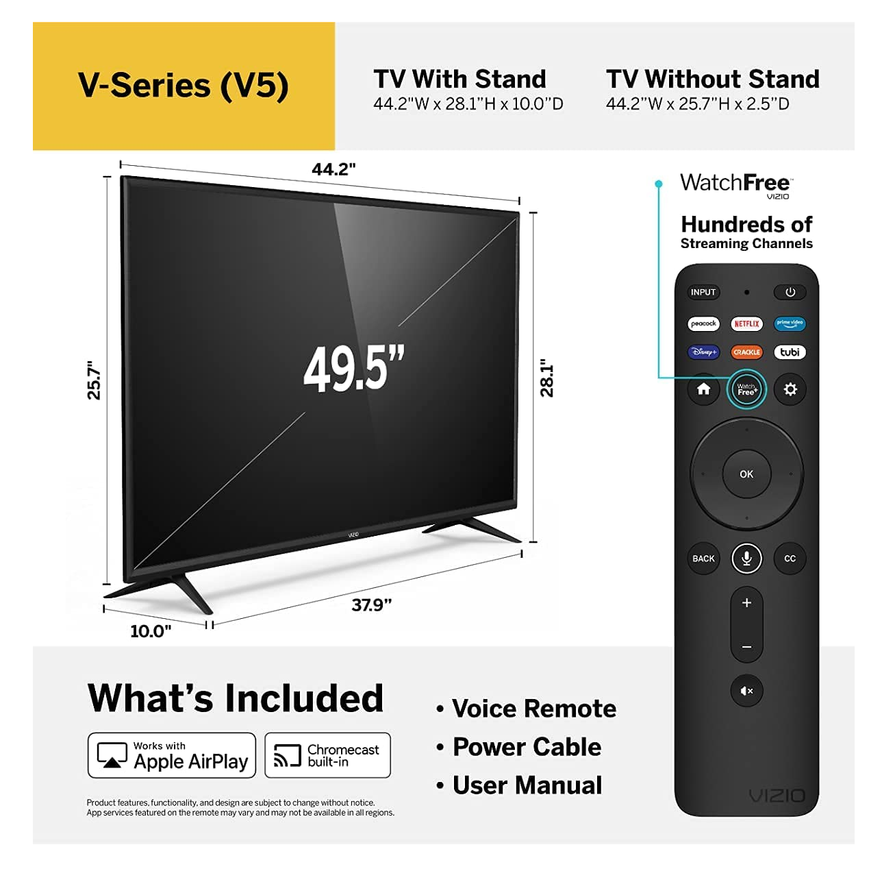 Smart Tv Vizio Vseries 50 Class 4k Uhd Led Doldy Vision Hdr
